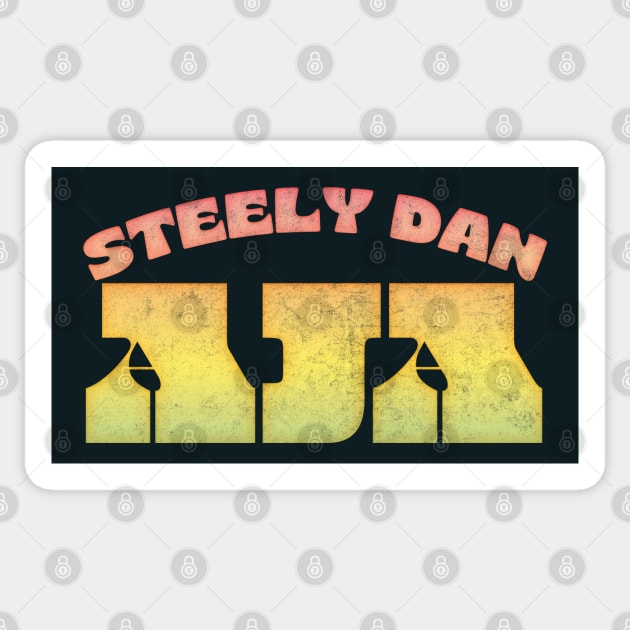 Steely Dan /\/\/\/ Aja Original Retro Typography Design Sticker by DankFutura